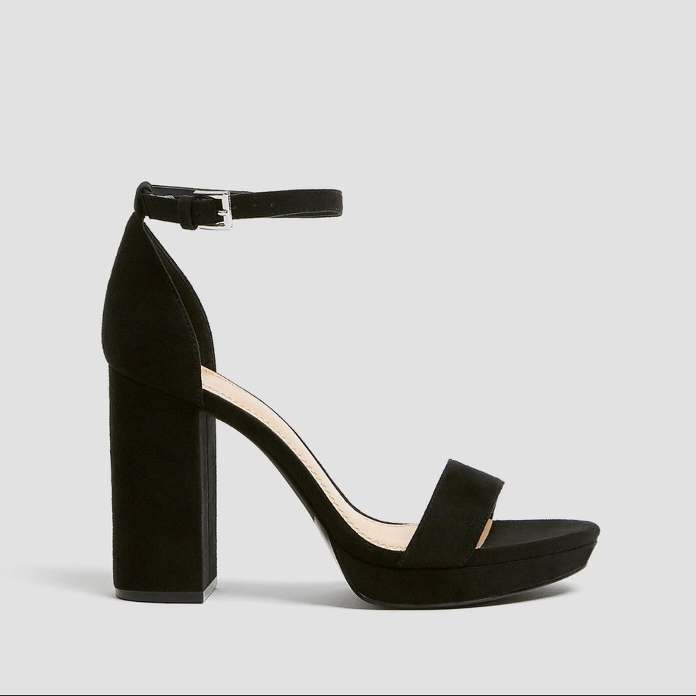 Black high heel sandals